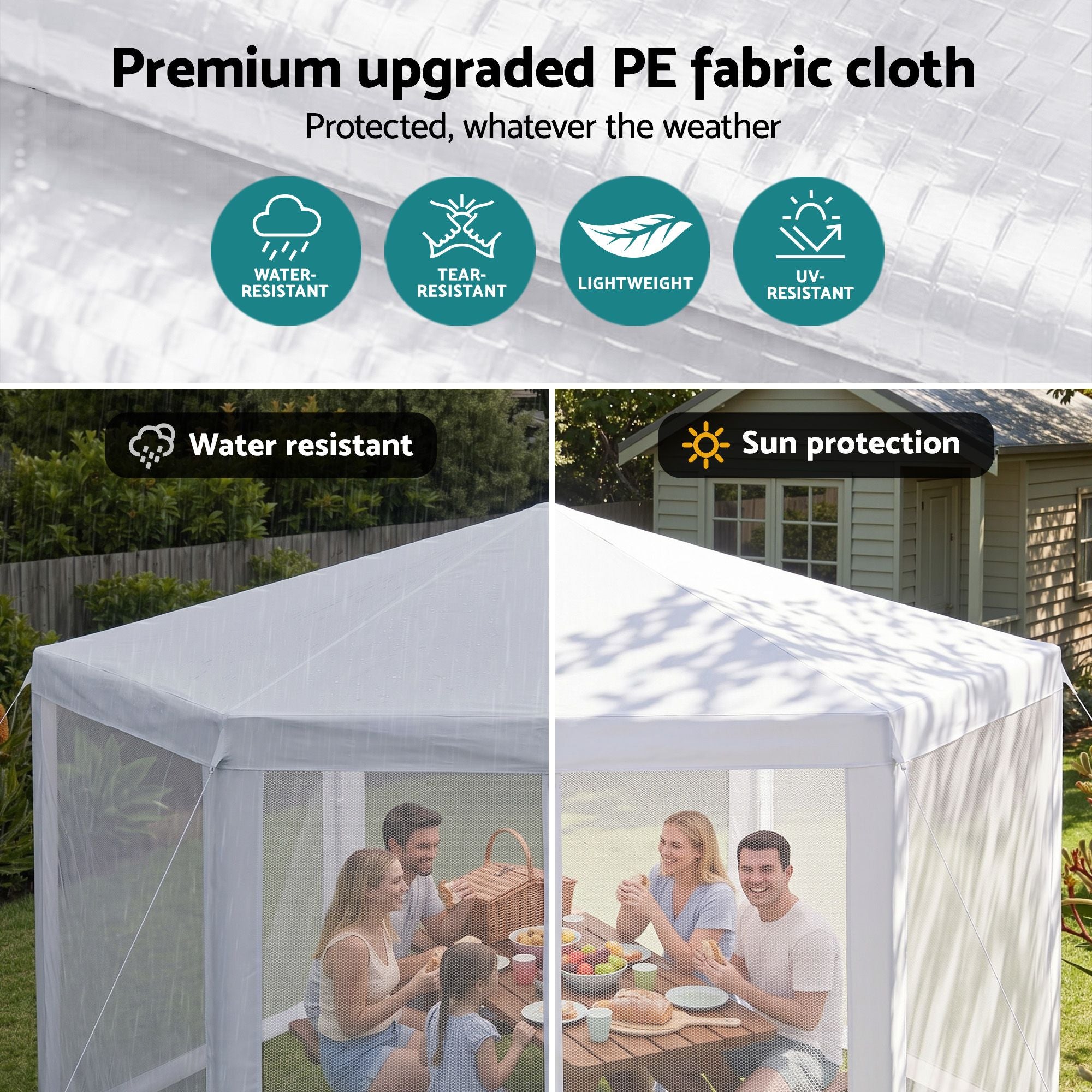 Instahut Gazebo?2x2m Marquee Wedding Party Tent Outdoor Camping Mesh Wall Canopy Shade Gazebos Navy