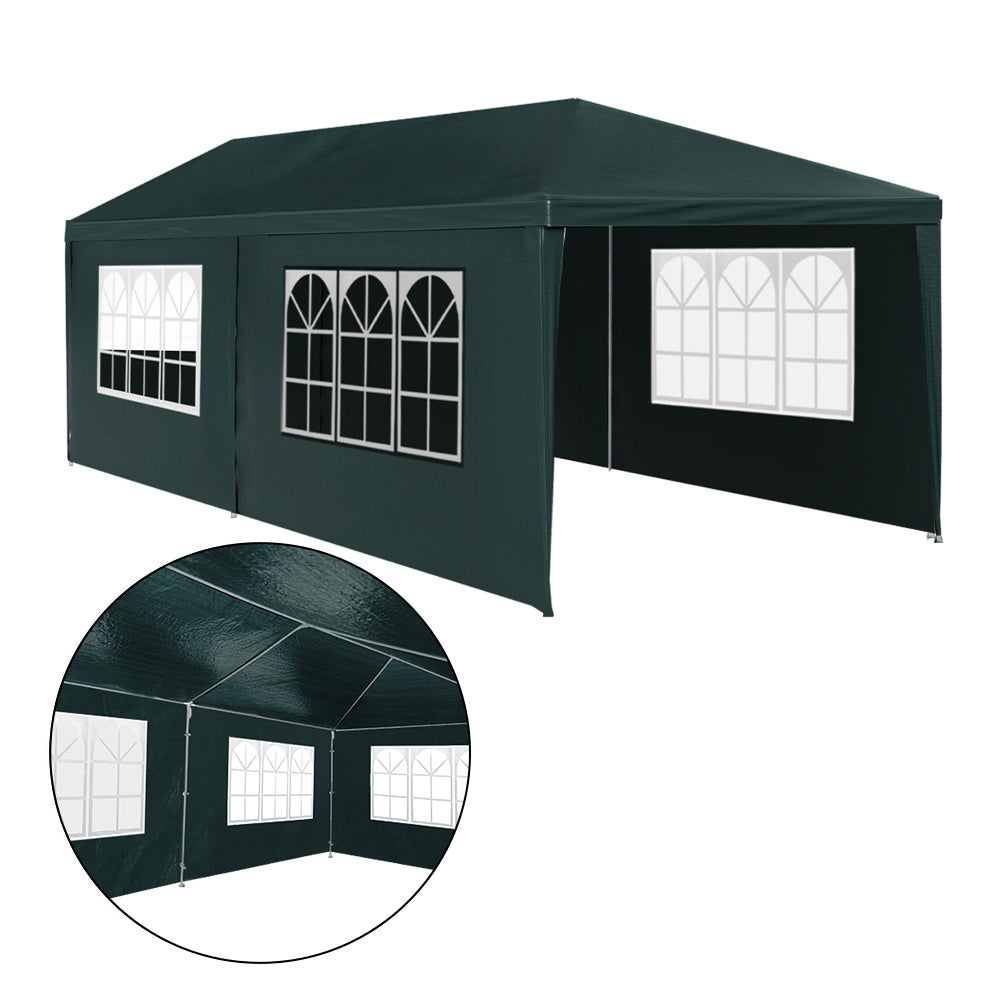 Canopies & Gazebos: Instahut Gazebo 3x6m Marquee Wedding Party Tent Outdoor Camping Side Wall Canopy 4 Panel Green