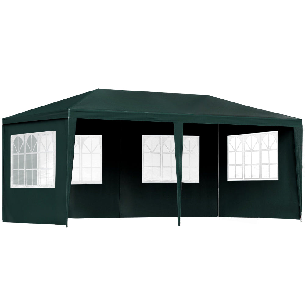 Canopies & Gazebos: Instahut Gazebo 3x6m Marquee Wedding Party Tent Outdoor Camping Side Wall Canopy 4 Panel Green
