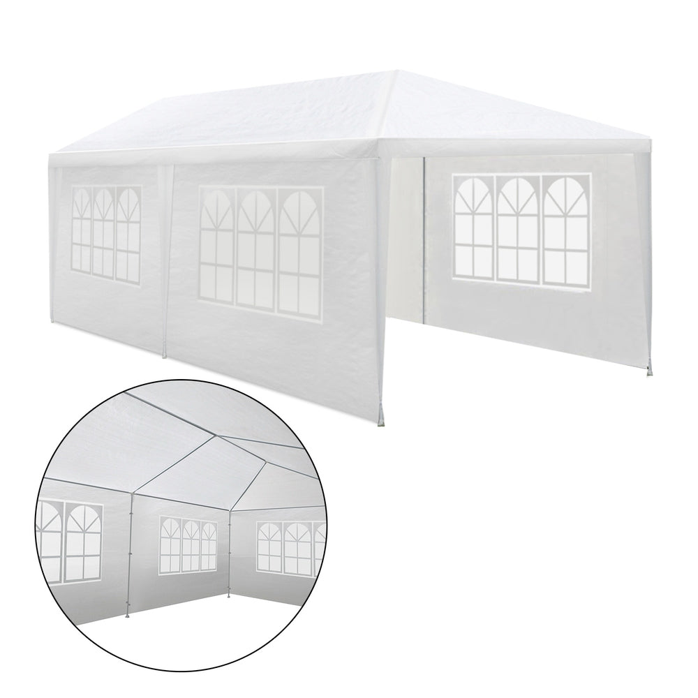 Canopies & Gazebos: Instahut Gazebo 3x6m Marquee Wedding Party Tent Outdoor Camping Side Wall Canopy 4 Panel White