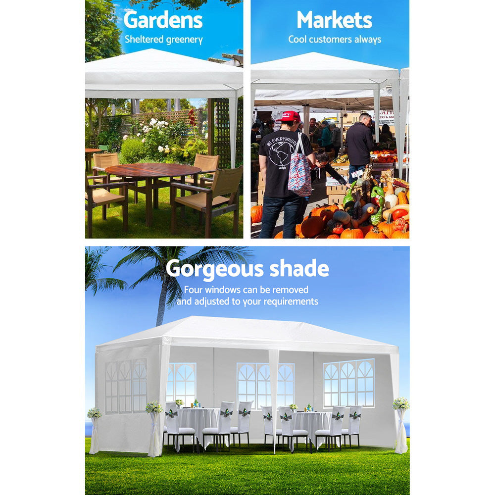 Canopies & Gazebos: Instahut Gazebo 3x6m Marquee Wedding Party Tent Outdoor Camping Side Wall Canopy 4 Panel White