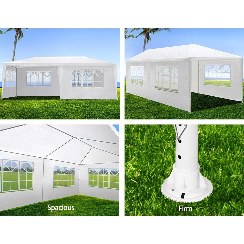 Canopies & Gazebos: Instahut Gazebo 3x6m Marquee Wedding Party Tent Outdoor Camping Side Wall Canopy 4 Panel White