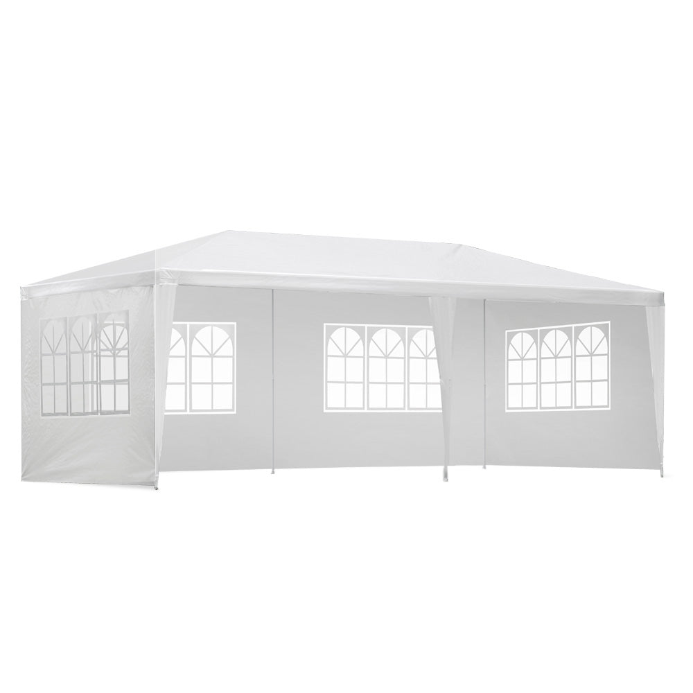 Canopies & Gazebos: Instahut Gazebo 3x6m Marquee Wedding Party Tent Outdoor Camping Side Wall Canopy 4 Panel White