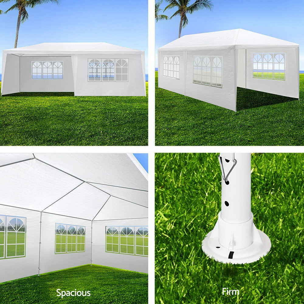 Canopies & Gazebos: Instahut Gazebo 3x6m Marquee Wedding Party Tent Outdoor Camping Side Wall Canopy 6 Panel White