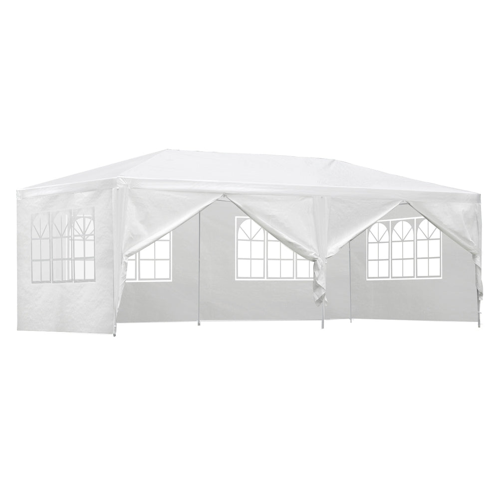 Canopies & Gazebos: Instahut Gazebo 3x6m Marquee Wedding Party Tent Outdoor Camping Side Wall Canopy 6 Panel White