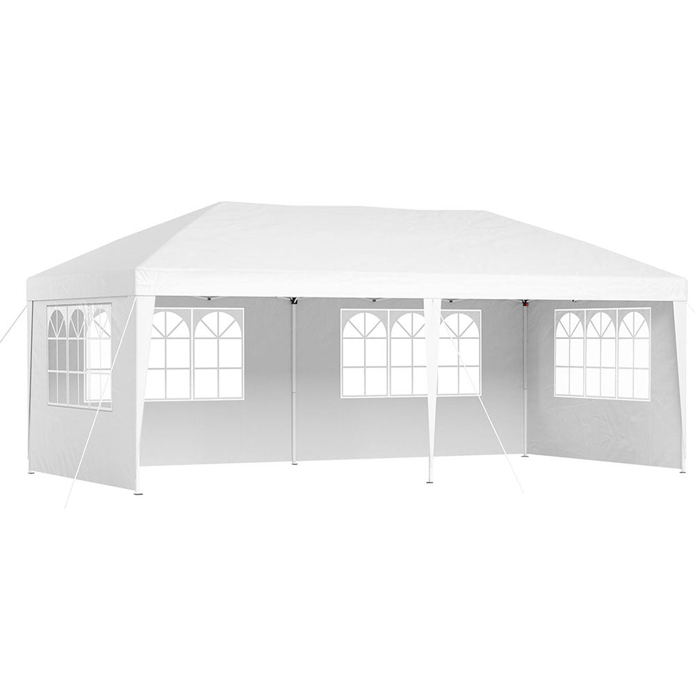 Canopies & Gazebos: Instahut Gazebo Pop Up Marquee 3x6m Wedding Party Outdoor Camping Tent Canopy Side Wall White