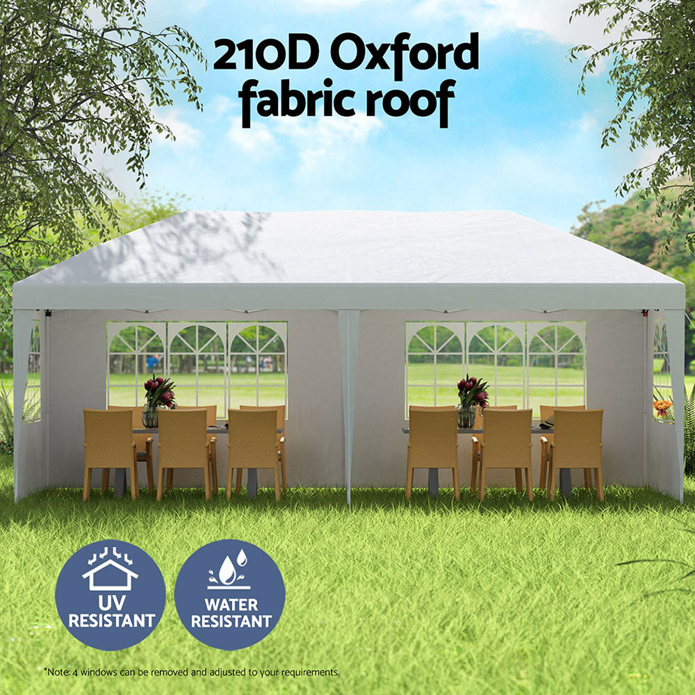Canopies & Gazebos: Instahut Gazebo Pop Up Marquee 3x6m Wedding Party Outdoor Camping Tent Canopy Side Wall White