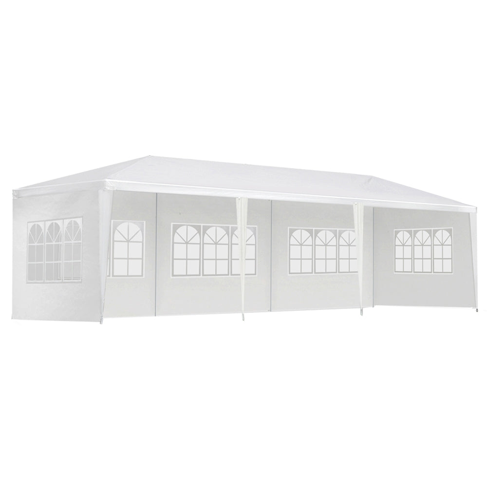 Canopies & Gazebos: Instahut Gazebo 3x9m Marquee Wedding Party Tent Outdoor Camping Side Wall Canopy 5 Panel White