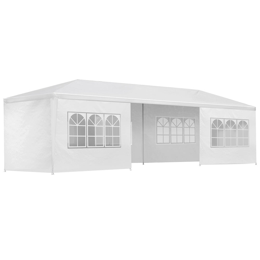 Canopies & Gazebos: Instahut Gazebo 3x9m Marquee Wedding Party Tent Outdoor Camping Side Wall Canopy 8 Panel White