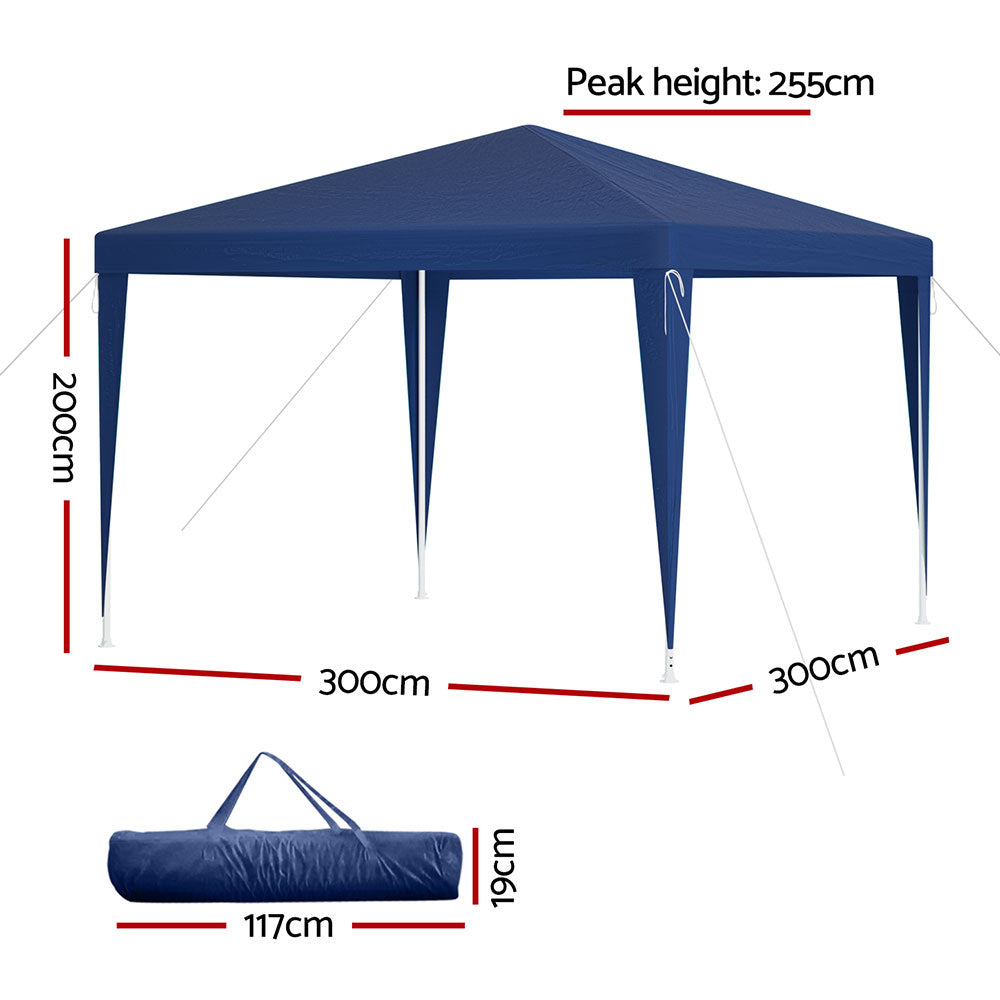 Canopies & Gazebos: Instahut Gazebo 3x3m Wedding Party Marquee Tent Outdoor Event Camping Canopy Shade