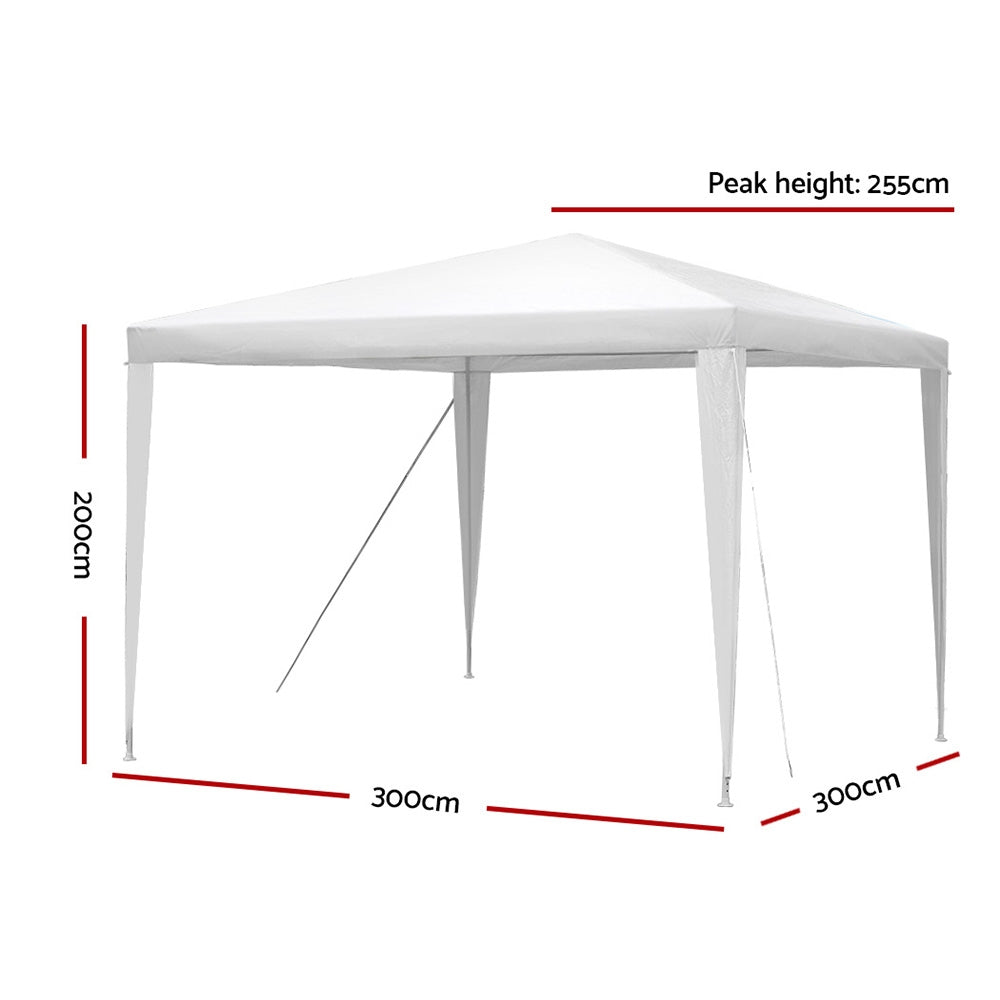 Canopies & Gazebos: Instahut Gazebo 3x3m Wedding Party Marquee Tent Outdoor Event Camping Canopy Shade White