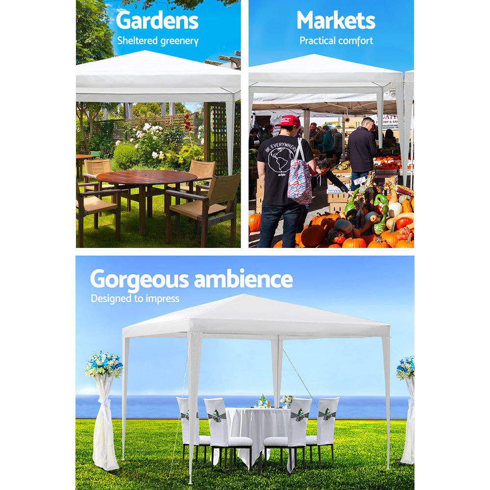 Canopies & Gazebos: Instahut Gazebo 3x3m Wedding Party Marquee Tent Outdoor Event Camping Canopy Shade White