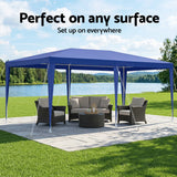 Instahut Gazebo 3x6m Wedding Party Marquee Tent Outdoor Event Camping Canopy Shade Blue