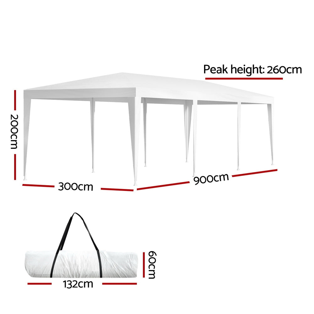 Canopies & Gazebos: Instahut Gazebo 3x9 Wedding Party Marquee Tent Outdoor Event Camping Shade White