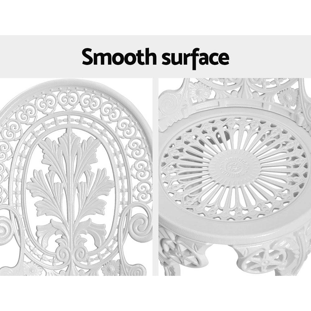 Outdoor Chairs: Gardeon 3PC Patio Furniture Outdoor Bistro Set Dining Chairs Aluminium White