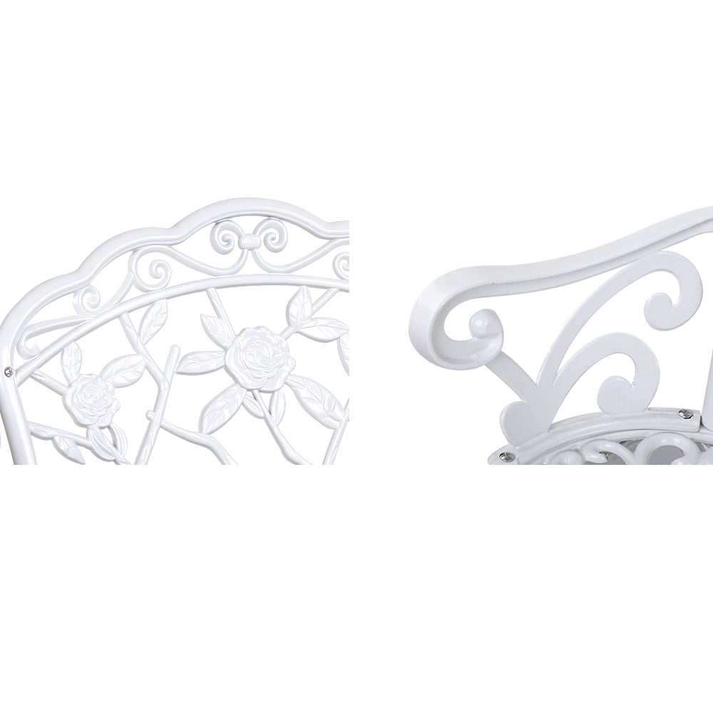 Outdoor Chairs: Gardeon Outdoor Garden Bench Seat 100cm Cast Aluminium Outdoor Patio Chair Vintage White