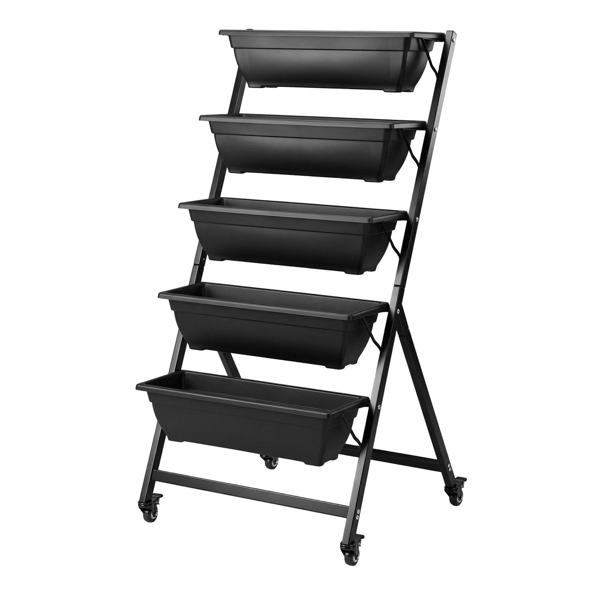Green Fingers 5 Tier Vertical Raised Garden Bed Mobile Planter Box with Locking Wheels