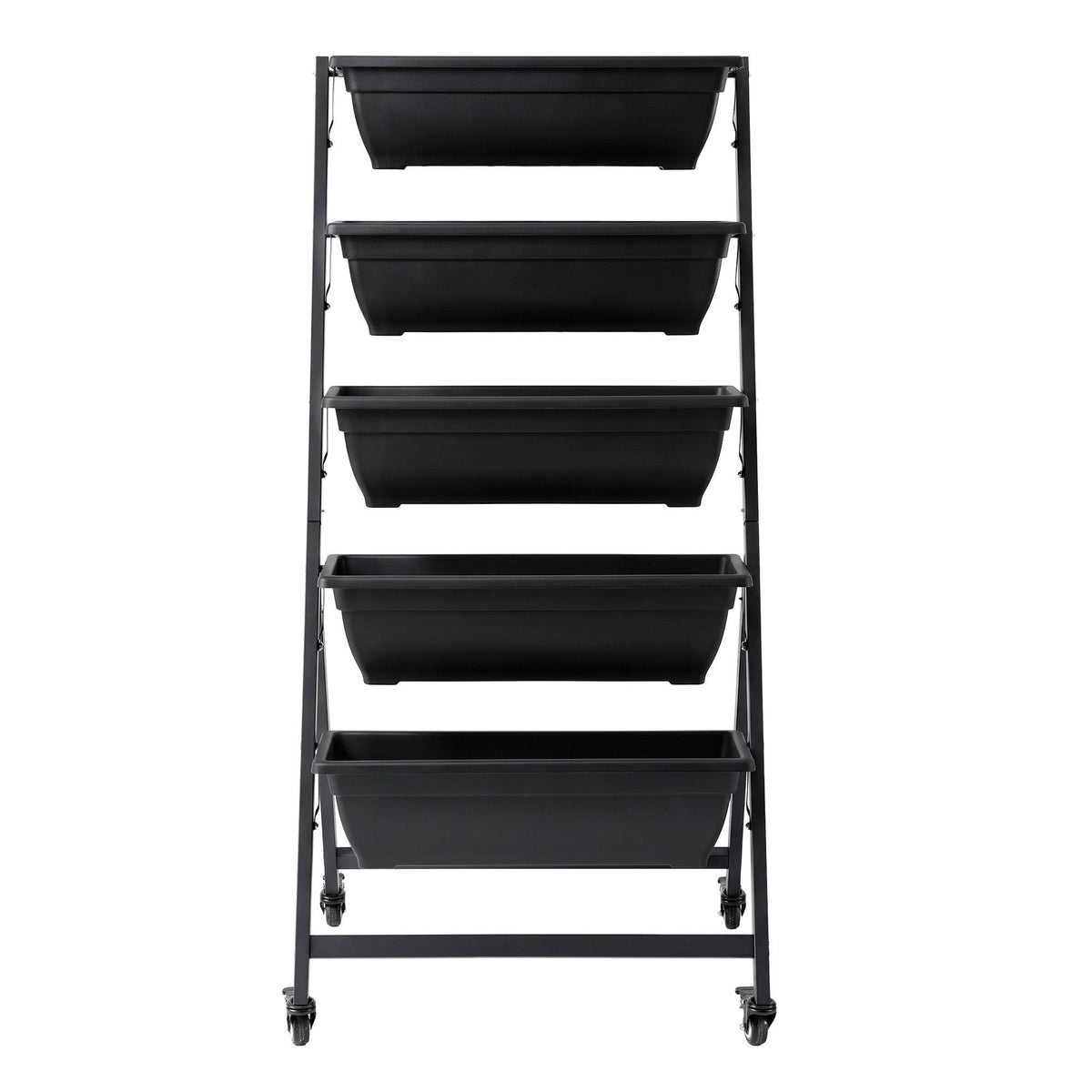 Green Fingers 5 Tier Vertical Raised Garden Bed Mobile Planter Box with Locking Wheels