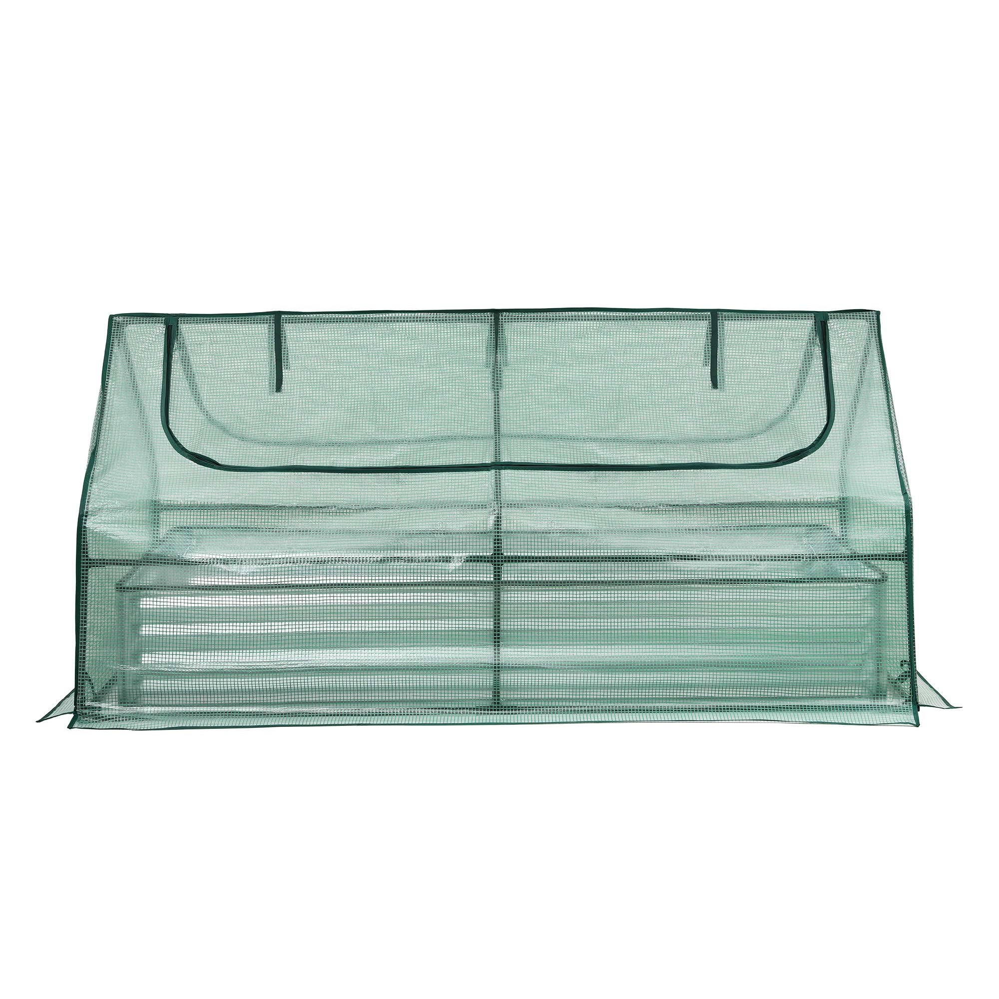 Green Fingers Raised Garden Bed with Greenhouse 3 in 1 Galvanised Planter Box Kit