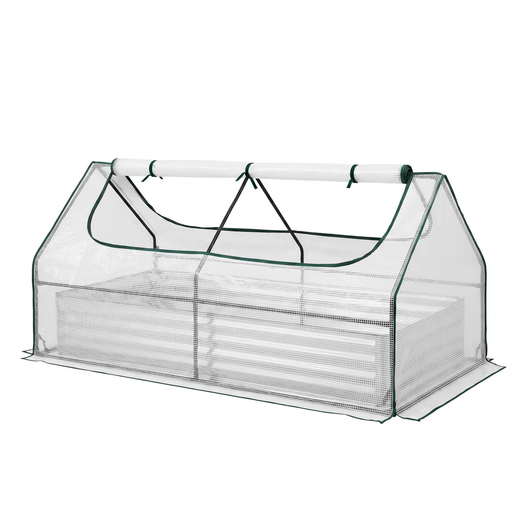 Green Fingers 3 in 1 Raised Garden Bed with Greenhouse Galvanised Planter Box Kit