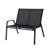 Outdoor Chairs: Gardeon Garden Bench Seat Steel Outdoor Patio Park Lounge Backyard Chair Black