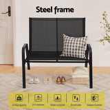 Outdoor Chairs: Gardeon Garden Bench Seat Steel Outdoor Patio Park Lounge Backyard Chair Black