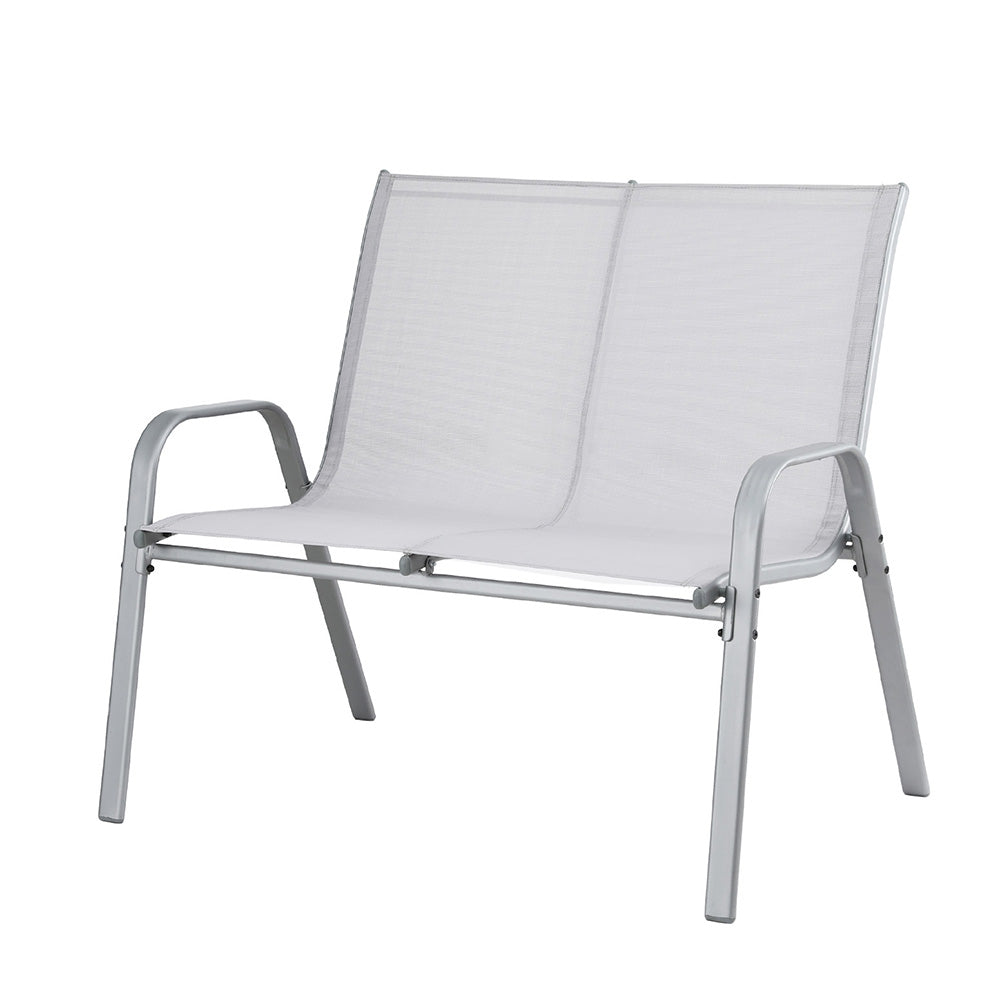 Outdoor Chairs: Gardeon Garden Bench Seat Steel Outdoor Patio Park Lounge Backyard Chair Grey