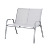 Outdoor Chairs: Gardeon Garden Bench Seat Steel Outdoor Patio Park Lounge Backyard Chair Grey