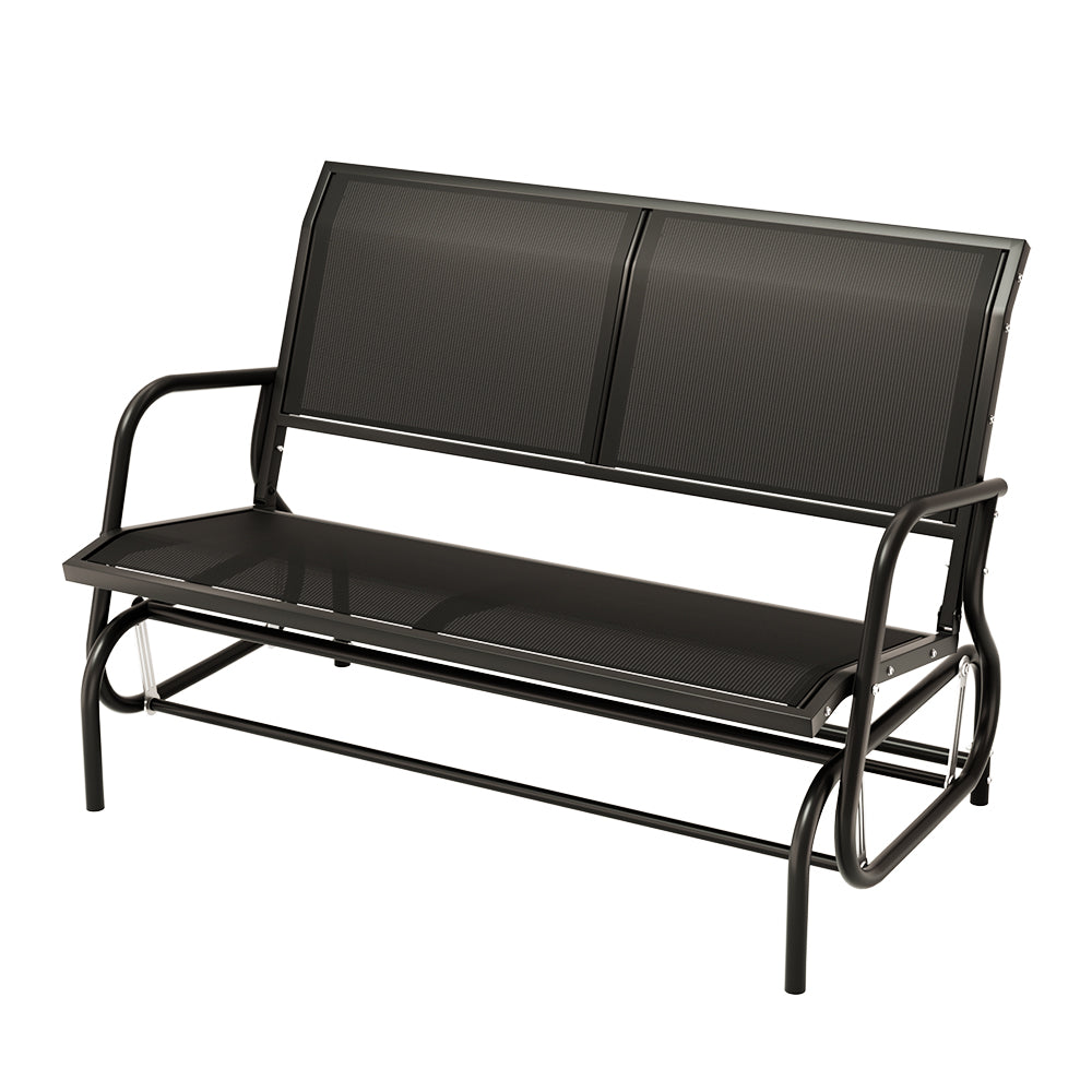 Outdoor Benches: Gardeon Outdoor Garden Bench Seat Swing Glider Rocking 2 Seater Patio Furniture Black
