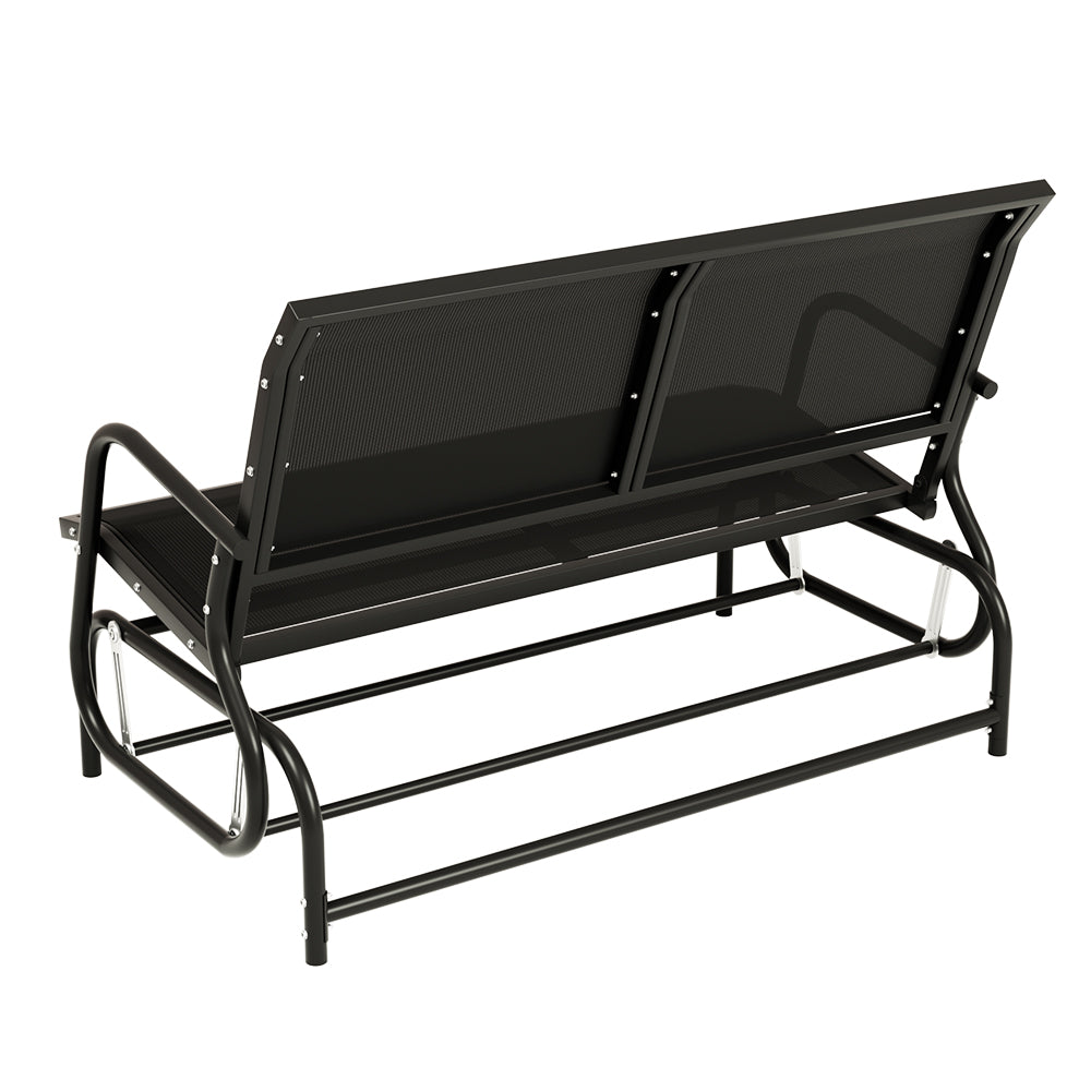 Outdoor Benches: Gardeon Outdoor Garden Bench Seat Swing Glider Rocking 2 Seater Patio Furniture Black
