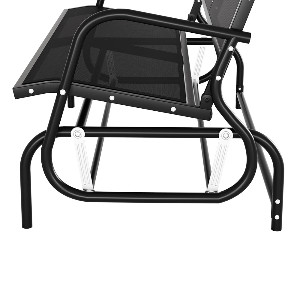 Outdoor Benches: Gardeon Outdoor Garden Bench Seat Swing Glider Rocking 2 Seater Patio Furniture Black