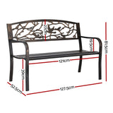 Gardeon Outdoor Bench Seat Garden Steel Outdoor Furniture 3 Seater Park Bronze