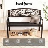 Gardeon Outdoor Bench Seat Garden Steel Outdoor Furniture 3 Seater Park Bronze