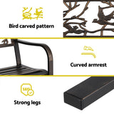 Gardeon Outdoor Bench Seat Garden Steel Outdoor Furniture 3 Seater Park Bronze