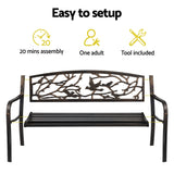 Gardeon Outdoor Bench Seat Garden Steel Outdoor Furniture 3 Seater Park Bronze