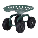 Kid's Tables, Chairs & Seats: Gardeon Garden Seat 360 Swivel Rolling Adjustable Height Work Scooter Cart Wheels Heavy Duty 150kg