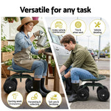 Kid's Tables, Chairs & Seats: Gardeon Garden Seat 360 Swivel Rolling Adjustable Height Work Scooter Cart Wheels Heavy Duty 150kg
