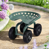 Kid's Tables, Chairs & Seats: Gardeon Garden Seat 360 Swivel Rolling Adjustable Height Work Scooter Cart Wheels Heavy Duty 150kg