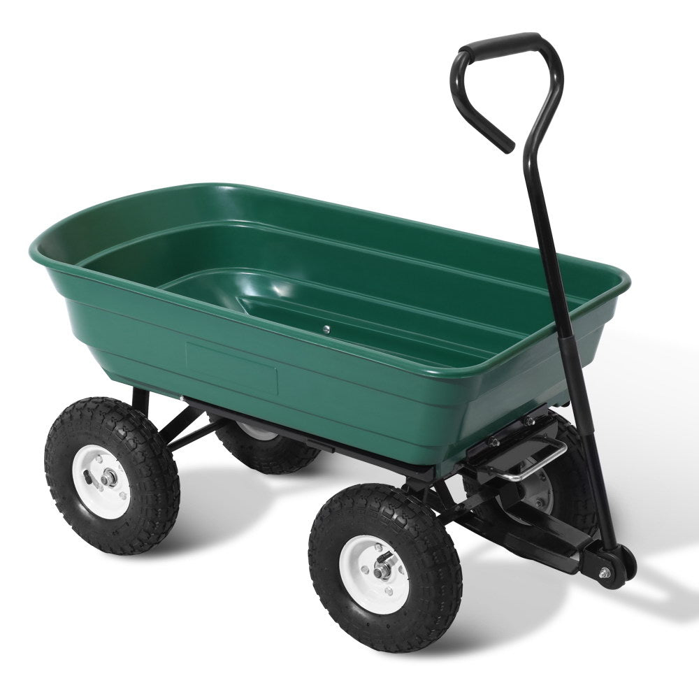 Spreaders & Wheelbarrows: Gardeon Garden Cart Dump 270kg Hand Trailer Trolley Wagon Wheelbarrow Pull 75L