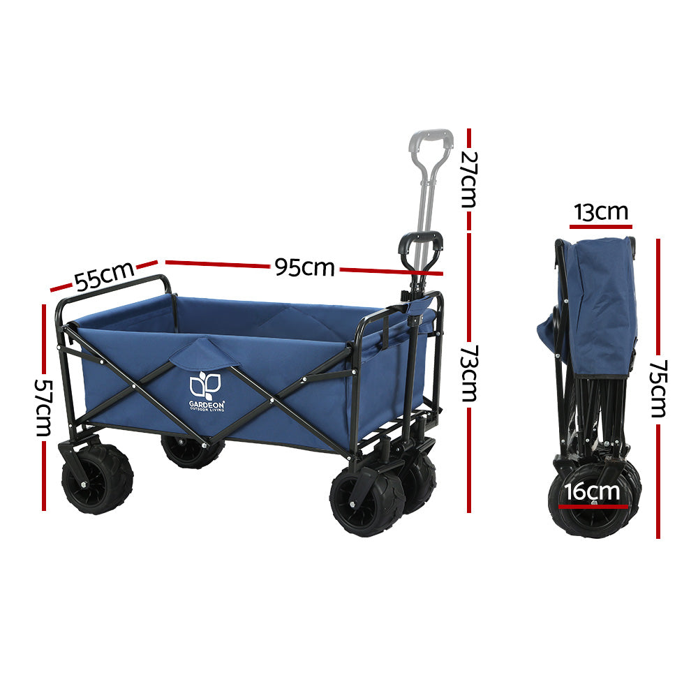 Spreaders & Wheelbarrows: Gardeon Garden Cart Folding 120kg Trolley Camping Wagon Barrow Outdoor Beach