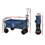 Spreaders & Wheelbarrows: Gardeon Garden Cart Folding 120kg Trolley Camping Wagon Barrow Outdoor Beach