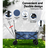 Spreaders & Wheelbarrows: Gardeon Garden Cart Folding 120kg Trolley Camping Wagon Barrow Outdoor Beach