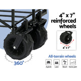 Spreaders & Wheelbarrows: Gardeon Garden Cart Folding 120kg Trolley Camping Wagon Barrow Outdoor Beach