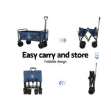 Spreaders & Wheelbarrows: Gardeon Garden Cart Folding 120kg Trolley Camping Wagon Barrow Outdoor Beach