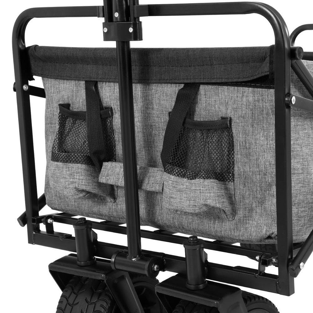 Outdoor Storage Boxes: Gardeon Garden Cart with Cargo Net Grey