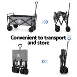 Outdoor Storage Boxes: Gardeon Garden Cart with Cargo Net Grey