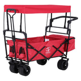 Kitchen & Dining Trolleys: Gardeon Garden Cart with Removable Canopy Red