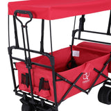 Kitchen & Dining Trolleys: Gardeon Garden Cart with Removable Canopy Red