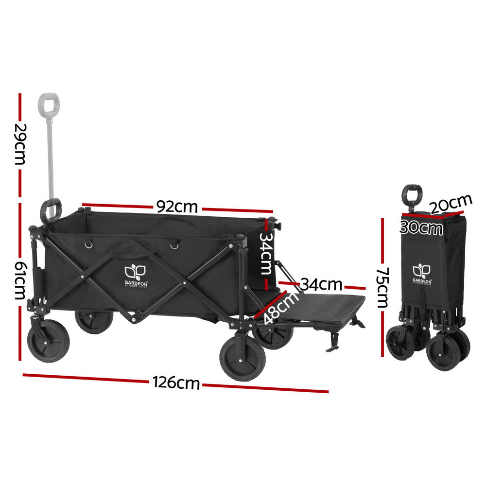 Kitchen & Dining Trolleys: Gardeon Garden Cart with Opening Rear Black