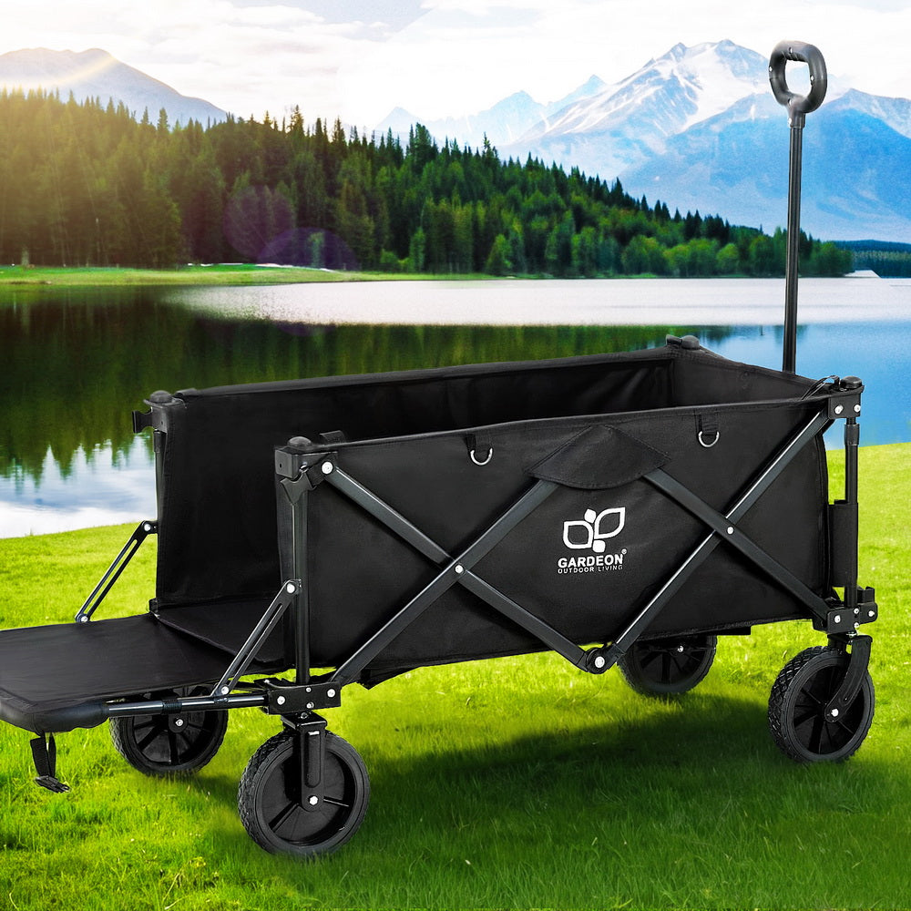 Kitchen & Dining Trolleys: Gardeon Garden Cart with Opening Rear Black